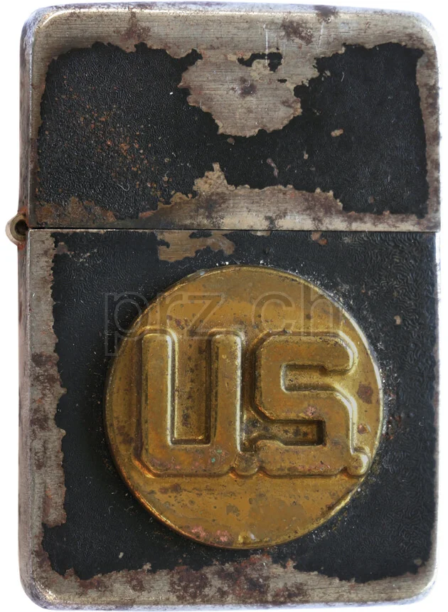 U.S. Army Collar Insignia, Modell four barrel hinge, flat bottom, Jahr 1942 - 43, Ansicht 1