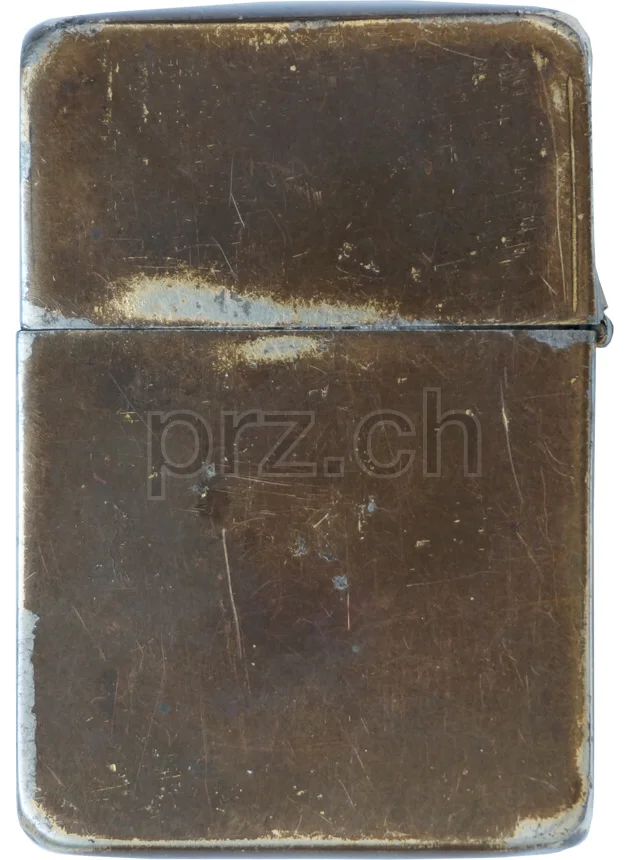 Gold Tone Finish, Modell four barrel hinge, flat bottom, Jahr 1942 - 43, Rückseite