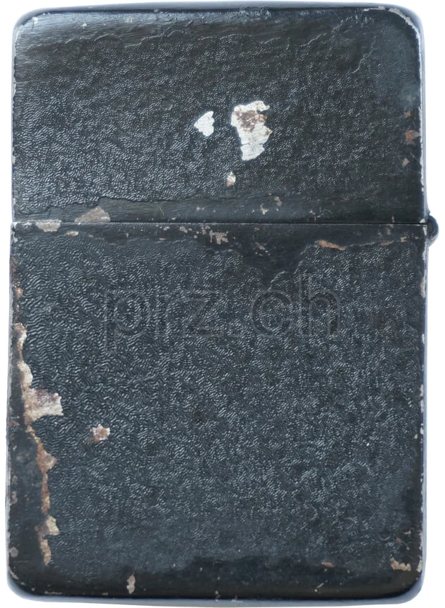 Black Crackle – U.S. Air Force Pilot Wings Insignia, Modell four barrel hinge, flat bottom, Jahr 1942 - 43, Rückseite