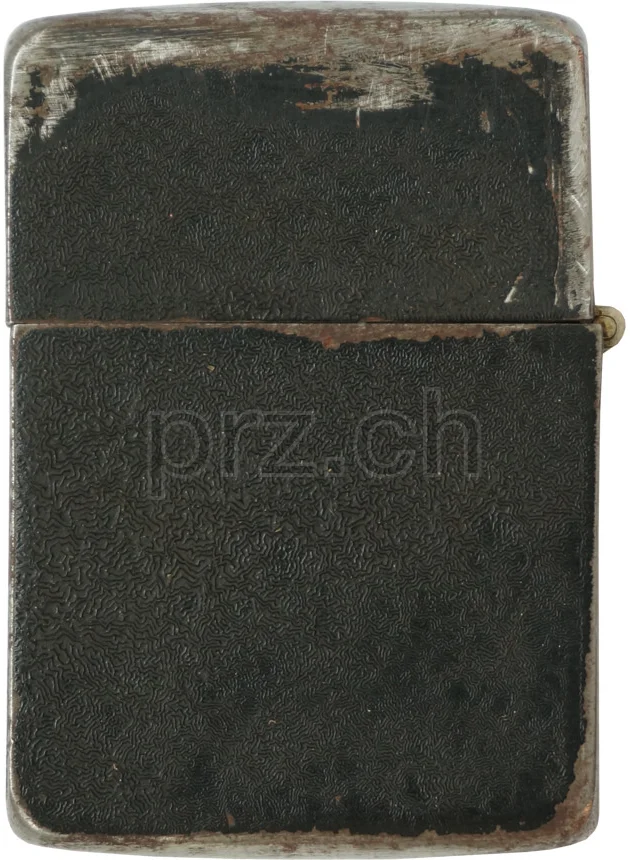 Black Crackle – U.S. Coast Guard Insignia, Modell five barrel hinge (fixed after war), flat bottom, Jahr 1942 - 43, Rückseite