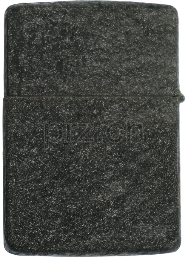 Black Crackle – U.S. Army Great Seal Insignia, Modell four barrel hinge, flat bottom, Jahr 1942 - 43, Rückseite